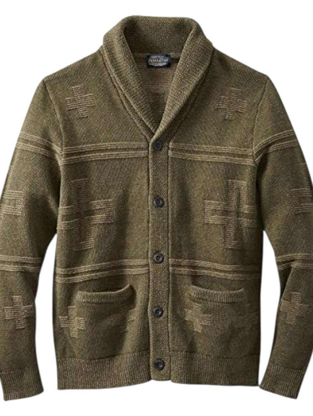 Pendleton Men's Olive Green Cardigan Sweater Medium